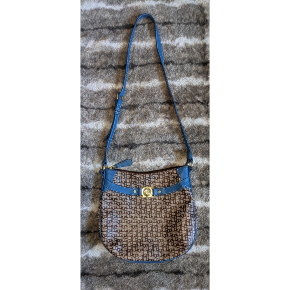 MARC FISHER Blue & Brown Crossbody Purse